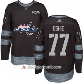 Män Ishockey Washington Capitals Tröja T.J. Oshie 77 1917-2017 100th Anniversary Adidas Svart Authentic